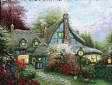 Cottage Canvas Paintings - Sweetheart Cottage